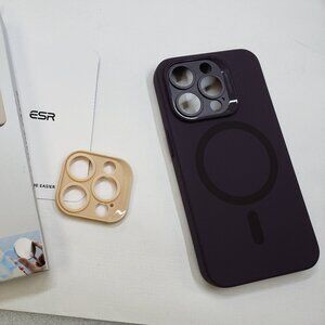 ESR for iPhone 14 Pro, Purple Magnetic Matte Case. With Replaceable Camera Guard